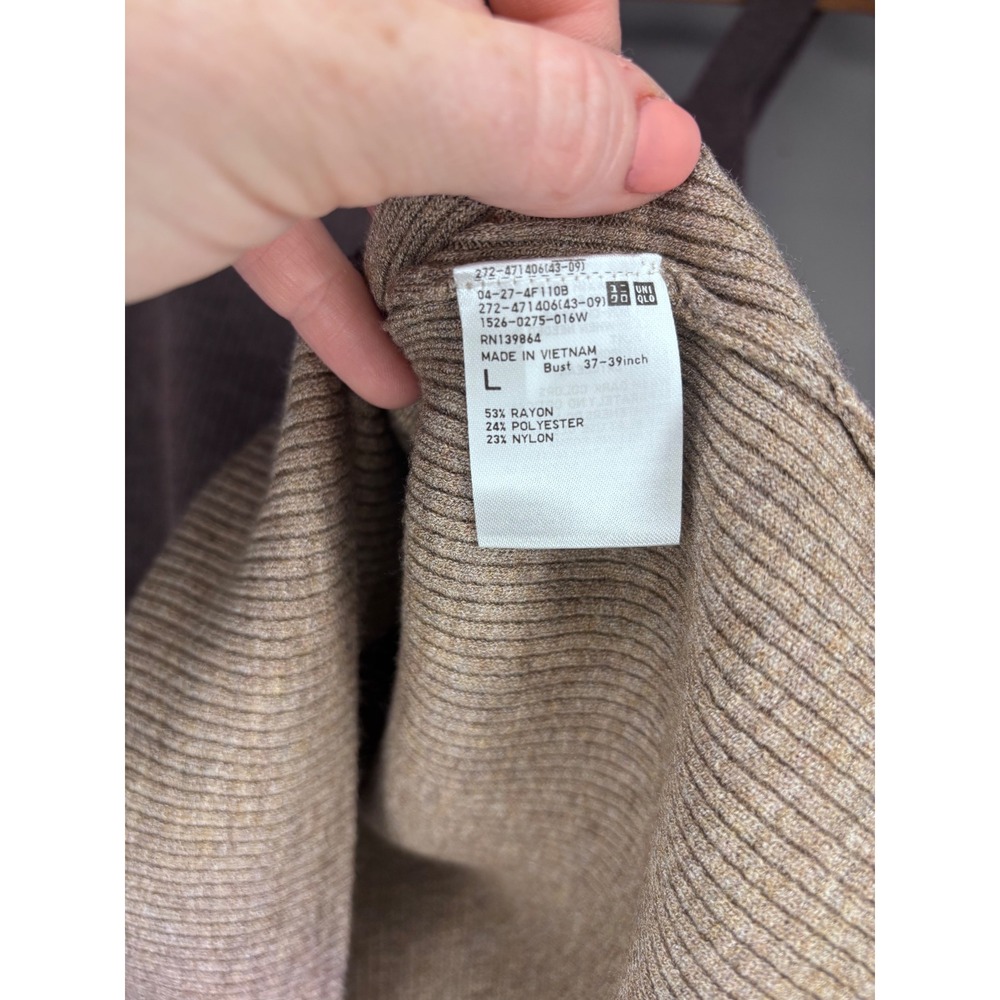 Uniqlo Ribbed Set Minimal Capsule Everyday Neutral Size M L NWT - Picture 7 of 9